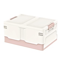 Ящик пластиковый складной белый, дно розовое, 480х360х240 мм в Шымкенте