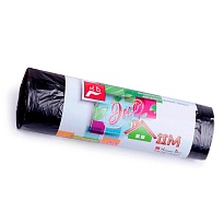 Мешки для мусора 30 л, черные, в рулоне 20 шт., ПНД, 6 мкм, 600х500 мм, Концепция Быта ЭкоДом, 601348 в Шымкенте