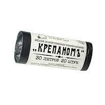 Мешки для мусора 30 л, черные, в рулоне 20 шт., ПНД, 7 мкм, 560х440 мм, Крепаномъ, 4607075710580 в Шымкенте Мешки для мусора 30 л, черные, в рулоне 20 шт., ПНД, 7 мкм, 560х440 мм, Крепаномъ, 4607075710580 в Шымкенте