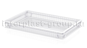 Ящик для полуфабрикатов перфорированные стенки сплошное дно белый в Шымкенте
