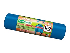 Мешки для мусора 120 л, синие, в рулоне 10 шт., ПНД, 14 мкм, 1100х700 мм, EXTRA, ex1201802 в Шымкенте Мешки для мусора 120 л, синие, в рулоне 10 шт., ПНД, 14 мкм, 1100х700 мм, EXTRA, ex1201802 в Шымкенте