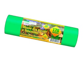 Мешки для мусора 120 л, с завязками, зеленые, в рулоне 10 шт., ПНД, 15 мкм, 800х750 мм, VIP, Z12010green в Шымкенте Мешки для мусора 120 л, с завязками, зеленые, в рулоне 10 шт., ПНД, 15 мкм, 800х750 мм, VIP, Z12010green в Шымкенте