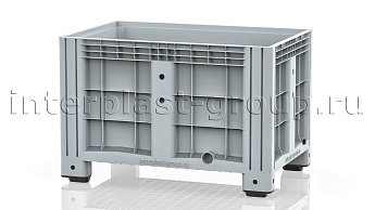 Контейнер iBox сплошной на ножках с пробкой 1 дюйм серый в Шымкенте Контейнер iBox сплошной на ножках с пробкой 1 дюйм серый в Шымкенте