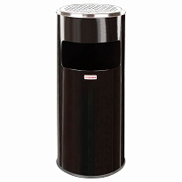 Урна с пепельницей 27 л, нержавеющая сталь, черная, LAIMA PROFESSIONAL в Шымкенте Урна с пепельницей 27 л, нержавеющая сталь, черная, LAIMA PROFESSIONAL в Шымкенте