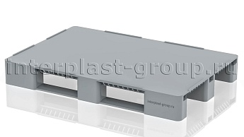 Поддон пластиковый сплошной (усилен 3 трубами) с бортиками серый в Шымкенте