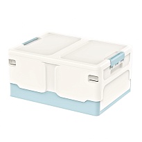 Ящик пластиковый складной белый, дно голубое, 480х360х240 мм в Шымкенте Ящик пластиковый складной белый, дно голубое, 480х360х240 мм в Шымкенте