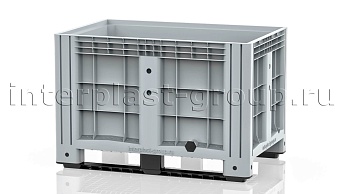 Контейнер iBox сплошной на полозьях с пробкой 2 дюйма серый в Шымкенте