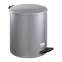 Ведро для мусора с педалью, усиленное, Титан, 15 л, серое, оцинкованная сталь в Шымкенте