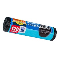 Мешки для мусора 120 л, с ушками, черные, в рулоне 10 шт., ПНД, 15 мкм, 1100х700 мм, Крепак, 4607075710474 в Шымкенте Мешки для мусора 120 л, с ушками, черные, в рулоне 10 шт., ПНД, 15 мкм, 1100х700 мм, Крепак, 4607075710474 в Шымкенте
