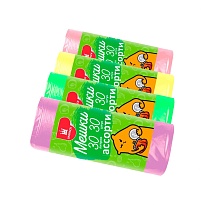 Мешки для мусора 30 л, ассорти, в рулоне 30 шт., ПНД, 5 мкм, 560х480 мм, Эконом, МЭ8716 в Шымкенте Мешки для мусора 30 л, ассорти, в рулоне 30 шт., ПНД, 5 мкм, 560х480 мм, Эконом, МЭ8716 в Шымкенте