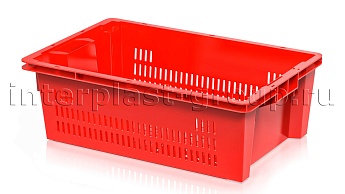 Ящик универсальный для овощей, фруктов и хлеба перфорированный красный в Шымкенте