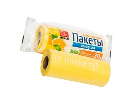 Мешки для мусора 35 л, ароматизированные, желтые, в рулоне 20 шт., ПНД, 12 мкм, 560х530 мм, GRIFON Цитрусовый Микс, 100-033 в Шымкенте