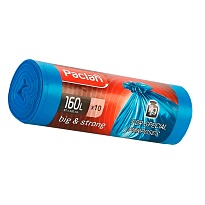 Мешки для мусора 160 л, синие, в рулоне 10 шт., ПВД, 21 мкм, 1200х870 мм, PACLAN Big&Strong, 604075 в Шымкенте Мешки для мусора 160 л, синие, в рулоне 10 шт., ПВД, 21 мкм, 1200х870 мм, PACLAN Big&Strong, 604075 в Шымкенте