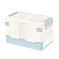 Ящик пластиковый складной белый, дно голубое, 370х240х240 мм в Шымкенте