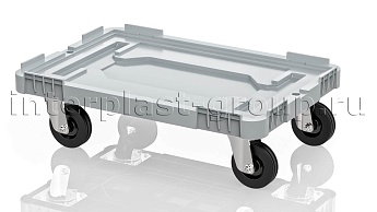 Тележка пластиковая сплошная без тормозов серая в Шымкенте