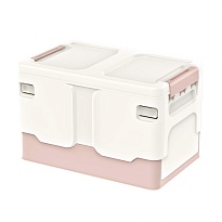 Ящик пластиковый складной белый, дно розовое, 370х240х240 мм в Шымкенте Ящик пластиковый складной белый, дно розовое, 370х240х240 мм в Шымкенте