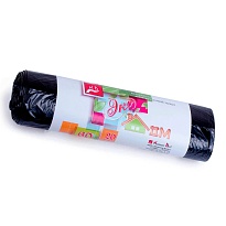 Мешки для мусора 60 л, черные, в рулоне 20 шт., ПНД, 7 мкм, 700х600 мм, Концепция Быта ЭкоДом, 601349 в Шымкенте