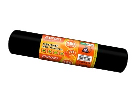 Мешки для мусора 180 л, ароматизированные, черные, в рулоне 10 шт., ПВД, 80 мкм, 1100х930 мм, EXPORT, exp18010142 в Шымкенте
