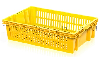 Ящик для овощей, фруктов и хлеба Евролоток желтый в Шымкенте Ящик для овощей, фруктов и хлеба Евролоток желтый в Шымкенте