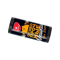 Мешки для мусора 45 л, черные, в рулоне 20 шт., ПНД, 14 мкм, 650х550 мм, Особопрочные, МП7795 в Шымкенте