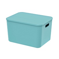 Ящик пластиковый вкладываемый бирюзовый 410х305х245 мм в Шымкенте Ящик пластиковый вкладываемый бирюзовый 410х305х245 мм в Шымкенте