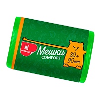 Мешки для мусора 30 л, зеленые, в рулоне 90 шт., ПНД, 6 мкм, 560х480 мм, Comfort, М4268 в Шымкенте