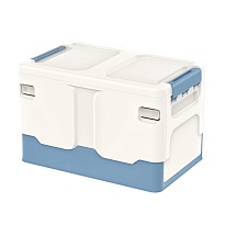 Ящик пластиковый складной белый, дно синее, 370х240х240 мм в Шымкенте Ящик пластиковый складной белый, дно синее, 370х240х240 мм в Шымкенте