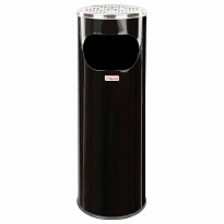 Урна с пепельницей 18 литров, нержавеющая сталь, черная, LAIMA PROFESSIONAL в Шымкенте