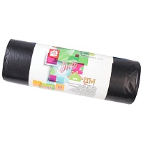 Мешки для мусора 220 л, черные, в рулоне 10 шт., ПВД, 29 мкм, 1100х830 мм, Концепция Быта ЭкоДом, 604924 в Шымкенте