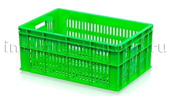 Ящик для молока, мяса, овощей и фруктов большая перфорация дно перфорированное светло-зеленый в Шымкенте