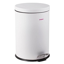 Ведро-контейнер для мусора (урна) с педалью LAIMA Classic, 12 л, белое, глянцевое, металл, со съемным внутренним ведром в Шымкенте