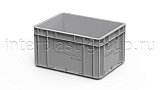 Евроконтейнер закрытые ручки/сплошное дно 400х300х220 серый